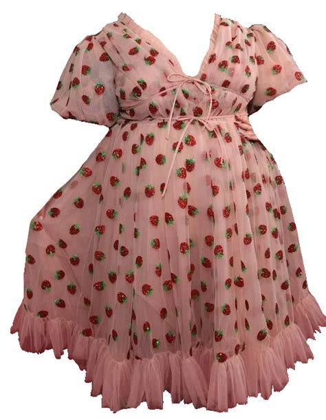 Plus Size Png Strawberry Dress Dresses Aesthetic Cottagecore Fashion