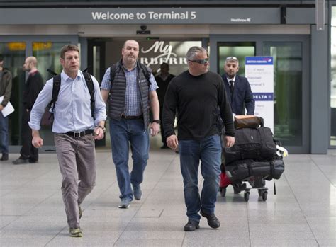 Top Gear Presenters Chris Evans And Matt Leblanc Arrive At Heathrow With The Top Gear Production
