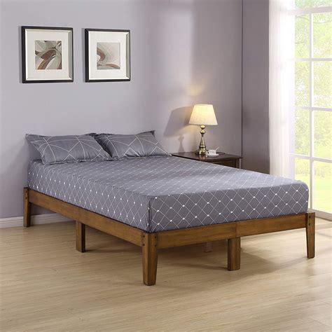 Ktaxon 14 Inch Solid Wood Platform Bed Frame, No Box  