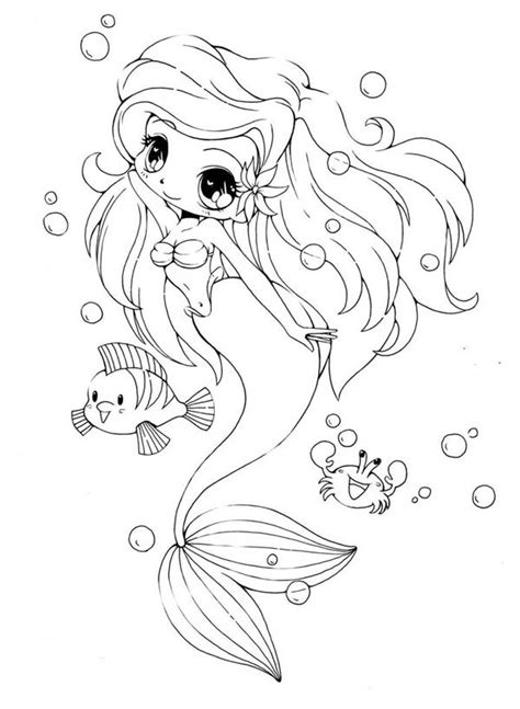 Chibi Little Mermaid And Her Friends Coloring Page Netart