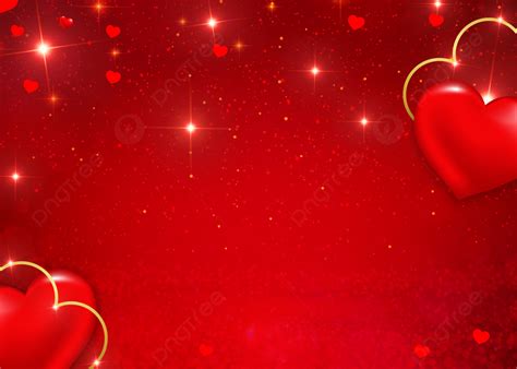 Corazones Dorados Y Rojos En El Fondo Para El Día De San Valentín