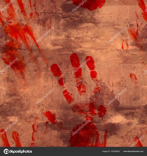 Bloody Handprints On Dirty Wall Stock Photo By ©chevnenko 167939532