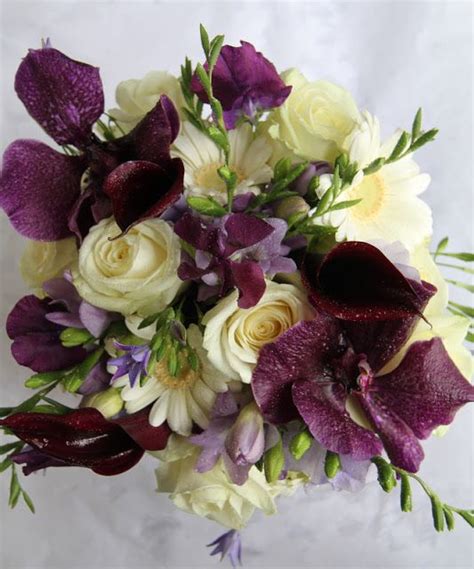 The Flower Magician Purple And Ivory Wedding Bouquet Champagne Wedding