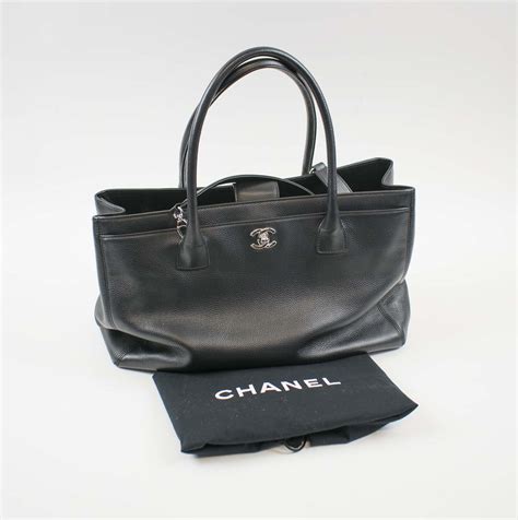 Chanel Executive Tote Bag Black Caviar Leather With Silver Tone