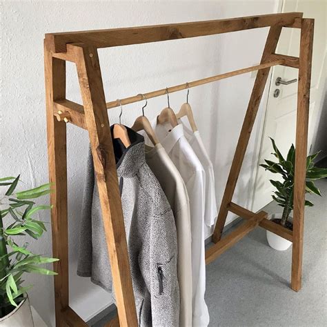 Oak Wood Coat Hanger Clothes Stand Coat Stand Garment Rack Etsy