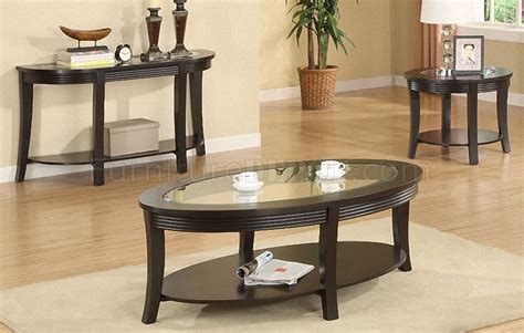 From floor to bottom of table: F6102 Coffee, Console & End Table Set in Dark Espresso by ...