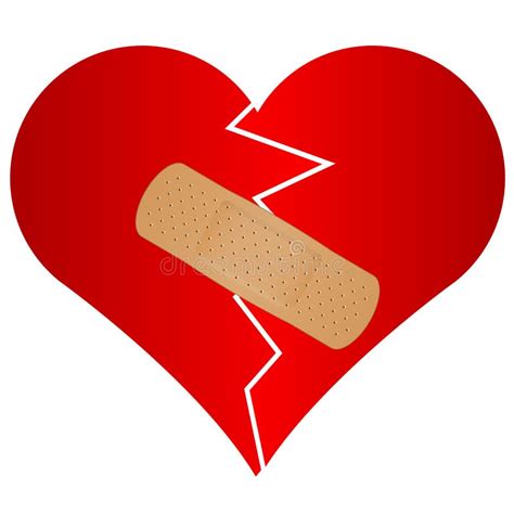 Broken Heart With Plaster Stock Vector Illustration Of Health 25032968