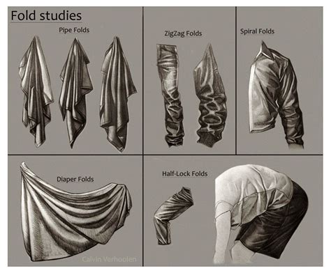 Fold Studies Calvin Verhoolen Fabric Art Tutorials Life Drawing
