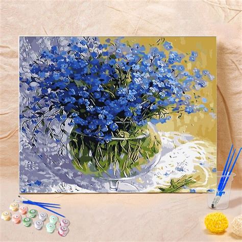 Frameless Diy Flower Painting By Numbers Acrylic Paint By Numbers