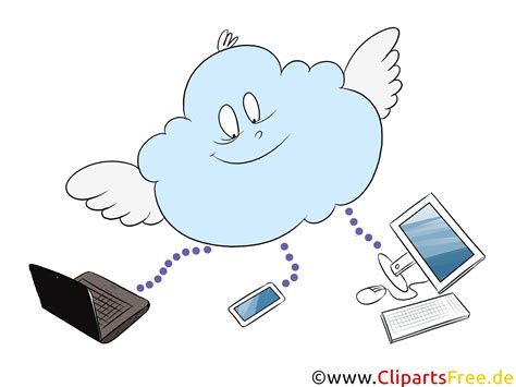 Cloud Computing Comic Clip Art Illustration