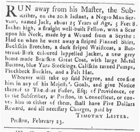 Slavery Advertisements Published March 6 1773 The Adverts 250 Project