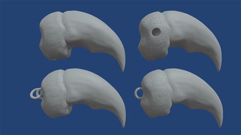 Polar Bear Claws Pendant 3d Print Ready 3d Model By Santiagors