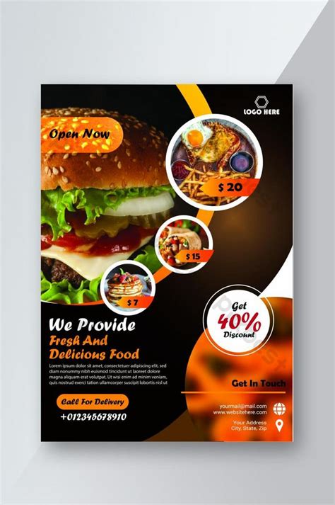 Creative Restaurant Business Flyer Template Ai Free Download Pikbest