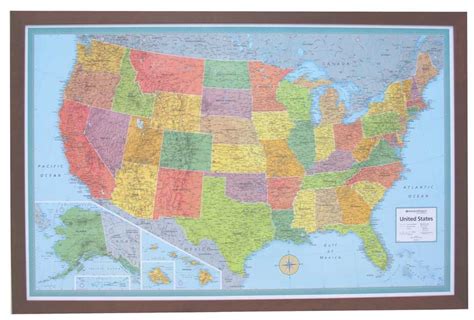Framed Rand Mcnally M Series Us Map Map Murals Wall Maps United