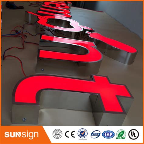 Frontlit Stainless Steel Signs Led 3d Illuminated Letters Signs For