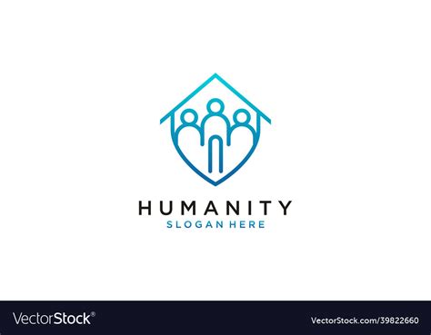 Social Humanity People Logo Flat Logo Design Vector Image