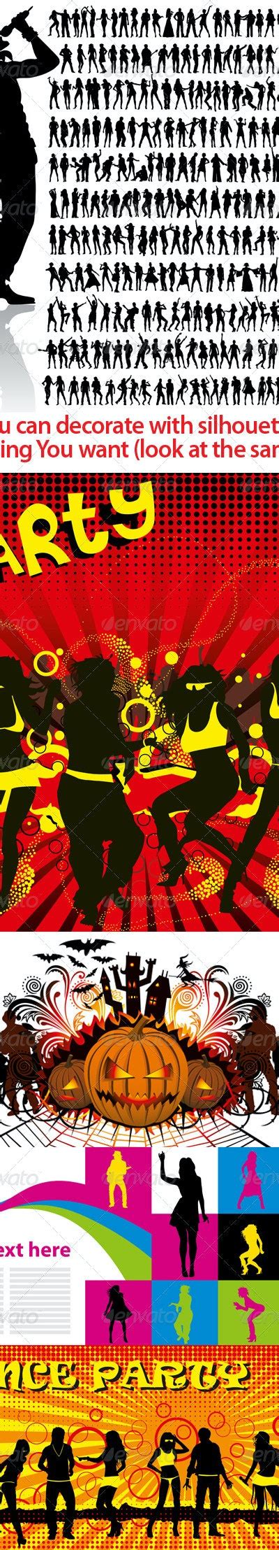 Dancing And Singing Peoples Silhouettes Big Set By Leedsn Graphicriver