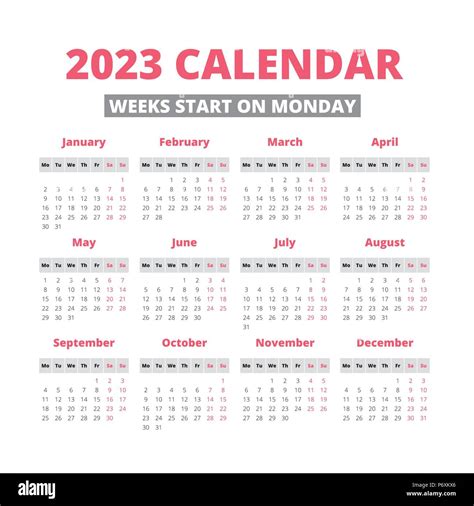 Review Of 2023 Calendar Starting Monday 2022 Calendar With Holidays