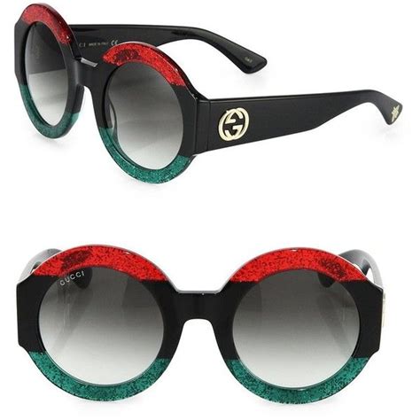 Gucci 51mm Oversized Round Colorblock Sunglasses 540 Liked On
