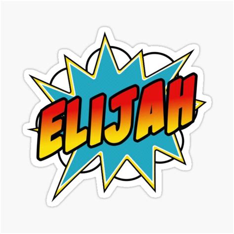Boys Elijah Name Comic Book Superhero Sticker By Rixta82 Redbubble