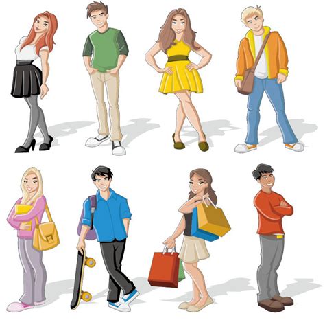 13 Animated People Vector Images Free Vector Cartoon People Vector