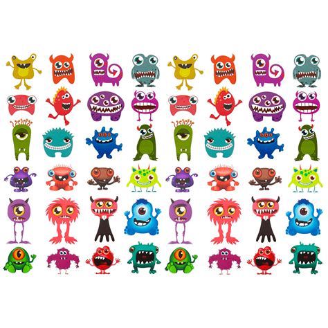 Dabei können die lehrer entscheiden, mit. 24 oder 48 lustige bunte Monster Sticker Aufkleber für Kinder | eBay