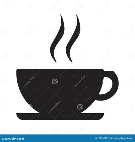 Coffee Cup Vector Icon With Smoke On Stock Vector Illustration Of