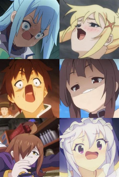 Konosuba Cast Derp Faces Animemes Anime Funny Anime Meme Face Anime Expressions