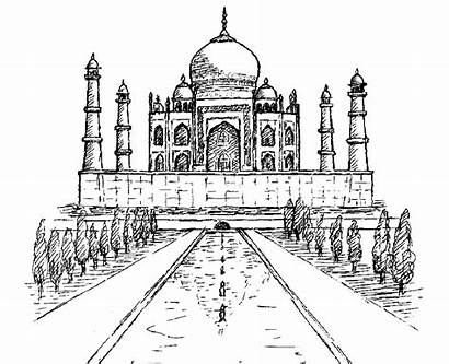 Taj Mahal Coloring India Pages Bollywood Building
