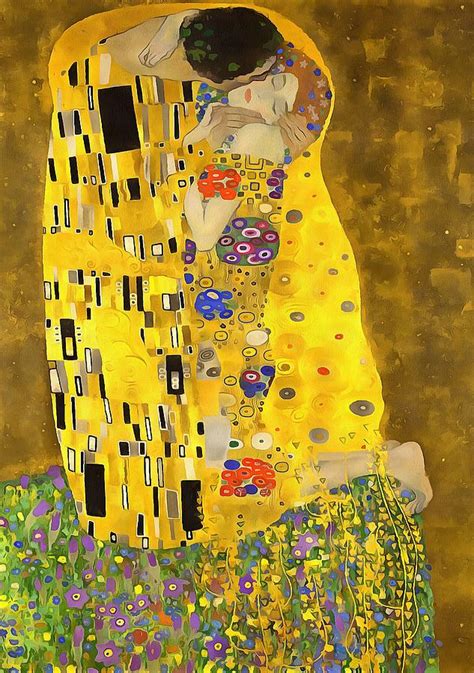 The Lovers Kiss After Klimt Painting By Taiche Acrylic Art Pixels