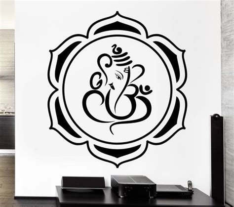 Lotus Wall Stickers Mandala Buddhist Hindu Ganesha Mascot Vinyl Decal