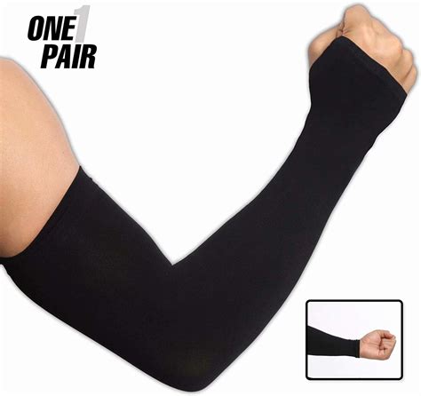 UV Protection Cooling Arm Sleeves UPF Compression Sun Sleeves With Hand Cover For Men