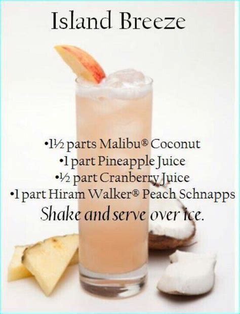 As of 2017 the malibu brand is owned by pernod ricard, who calls it a flavored rum, where this designation is allowed by local laws. Island Breeze Cocktail | Peach schnapps, Malibu drinks ...