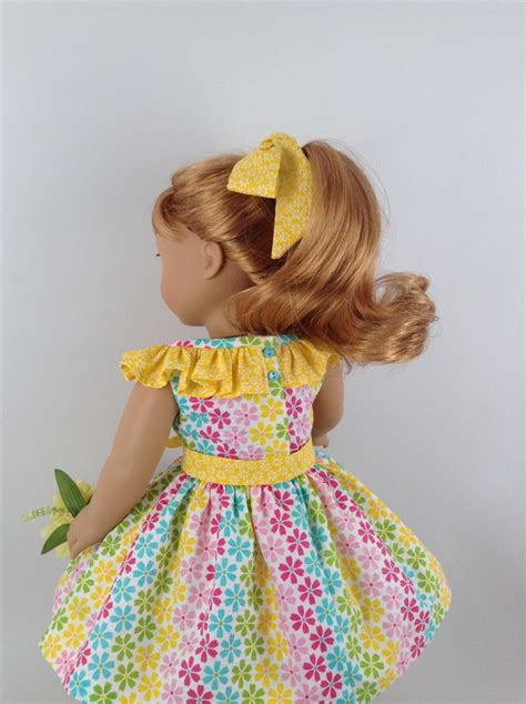 american girl 18 inch doll clothes flowery summer sundress etsy
