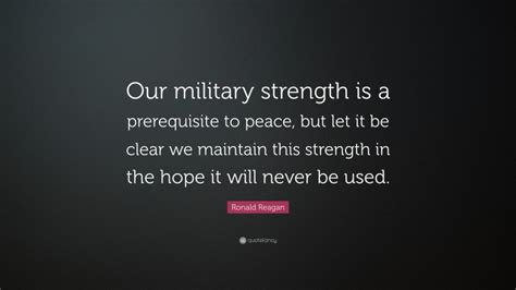 Ronald Reagan Quote Our Military Strength Is A Prerequisite To Peace