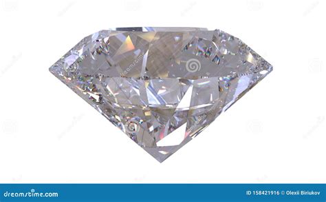 Close Up Diamond Isolated On White 3d Rendering Model Isolated Render