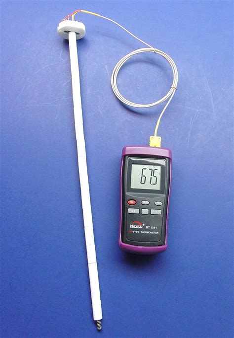 Very High Temperature K Type Thermometer With Ceramic Insulated Probe
