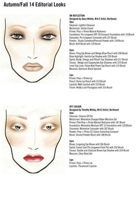 Mac Cosmetics Aw14 Trends Editorial Face Charts Get The Look On
