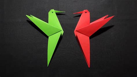 How To Make An Origami Humming Bird Origami Tutorial Youtube
