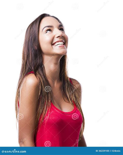 beautiful woman laughing stock image image of look doubts 36229105