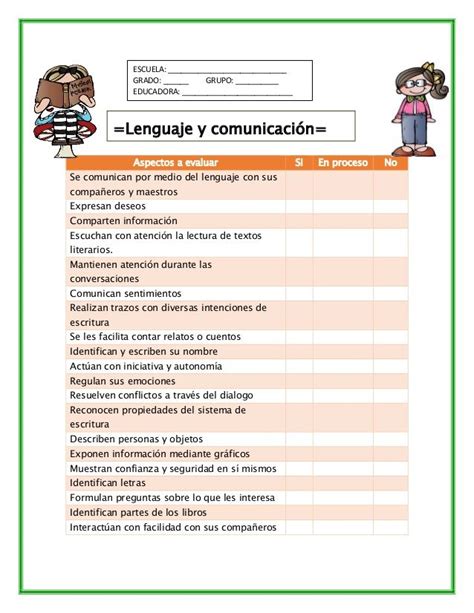 Lista De Cotejo De Preescolar Homeschool Preschool Activities