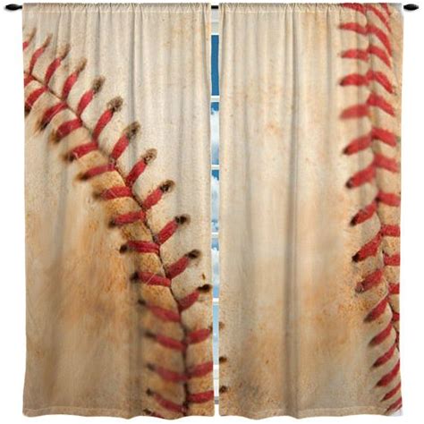 Custom Window Curtain Or Valance Realistic Stitched Vintage Baseball