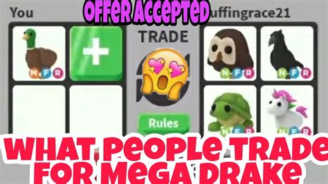 What People Trade For Mega Neon Drake In Adopt Me Trading Youtube
