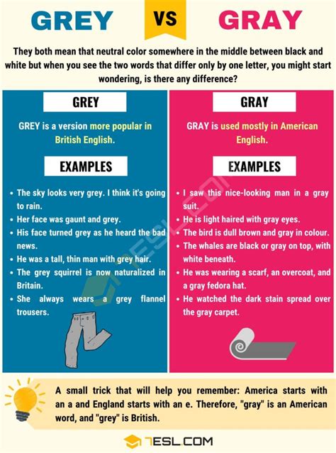 Grey Or Gray When To Use Gray Or Grey With Useful Examples Efortless