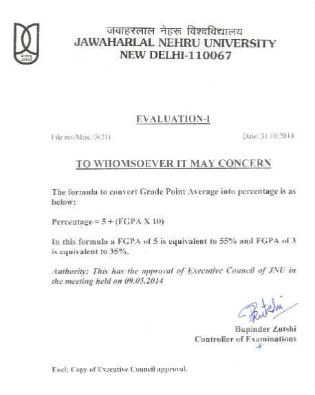 Maybe you would like to learn more about one of these? JNU CGPA To Percentage Conversion - 2021 2022 EduVark