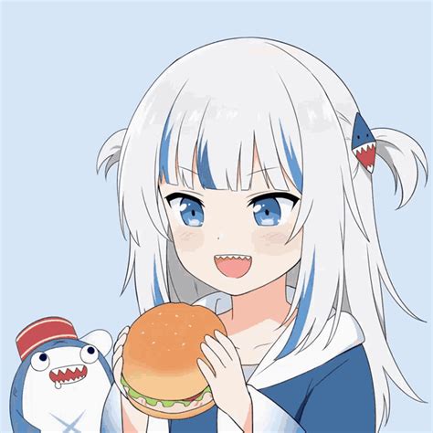 Gawr Gura Eating Burger  Gawr Gura Eating Burger Animation