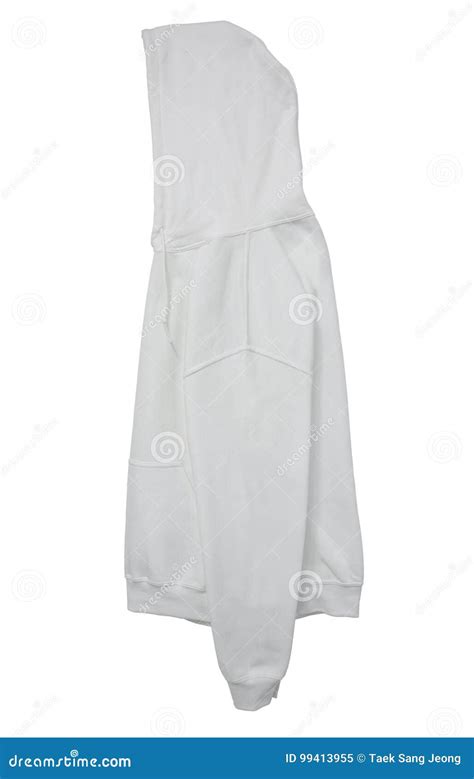 Blank Hoodie Sweatshirt Color White Side Arm View Stock Image Image