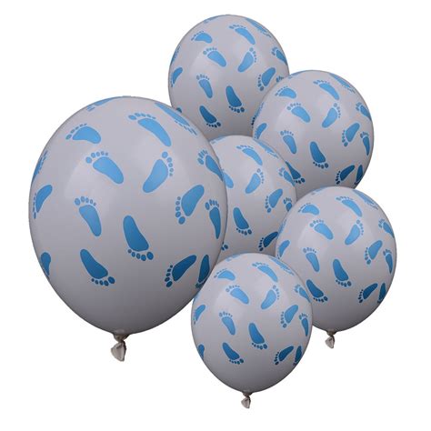 100pcs 12inch Blue Footprint Baby Shower Feet Latex Balloons Decors He