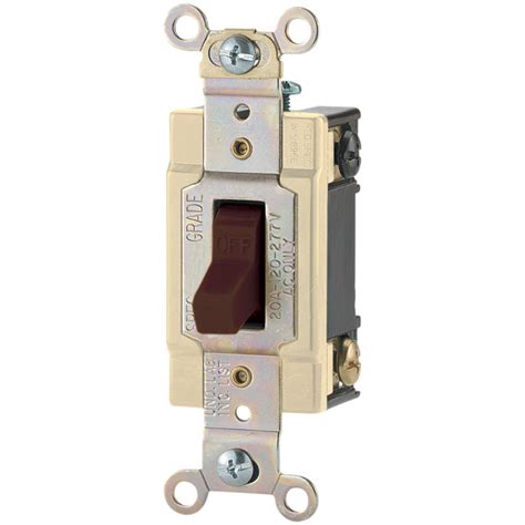 Shop Cooper Wiring Devices 20 Amp Brown Single Pole Light Switch At