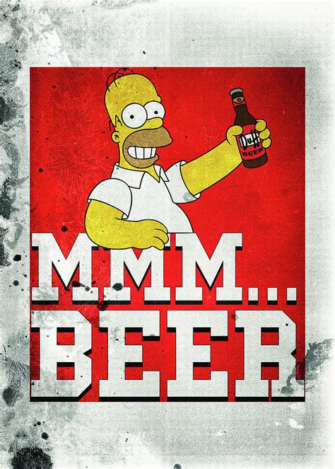 Homer Simpson Beer Drawing By Benjamin Dupont Pixels